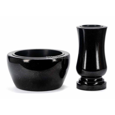 Zestaw WSTANDARD15 z misą DROP 30 cm na większy nagrobek na cmentarz StoneOnline.