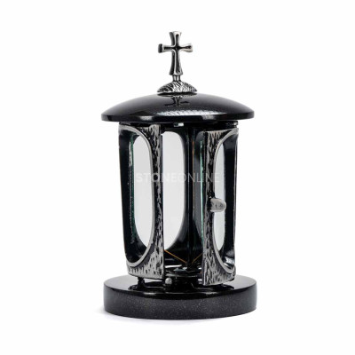 Stylowy zestaw na cmentarz, nowoczesny nagrobek lub grobowiec – LALUMCROSSSILVER + WMODERN15 StoneOnline.