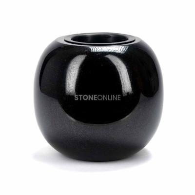 Granitowy wazon kula WBULLET StoneOnline na cmentarz – elegancki wazon nagrobkowy z kamienia naturalnego.