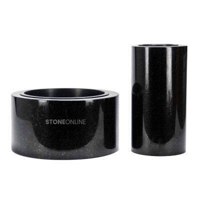 Zestaw misa i wazon z granitu WTUBA15 TUBA 25 cm – elegancki komplet nagrobny StoneOnline.