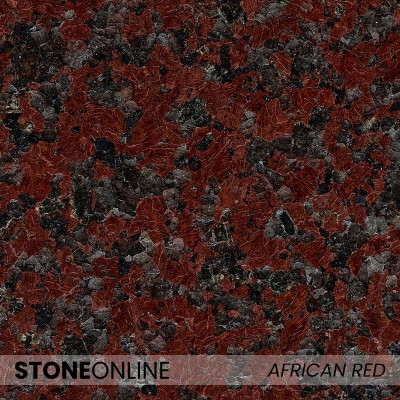 AFRICAN RED – Czerwony granit o drobnym uziarnieniu i jednolitej barwie – efektowny i elegancki.
